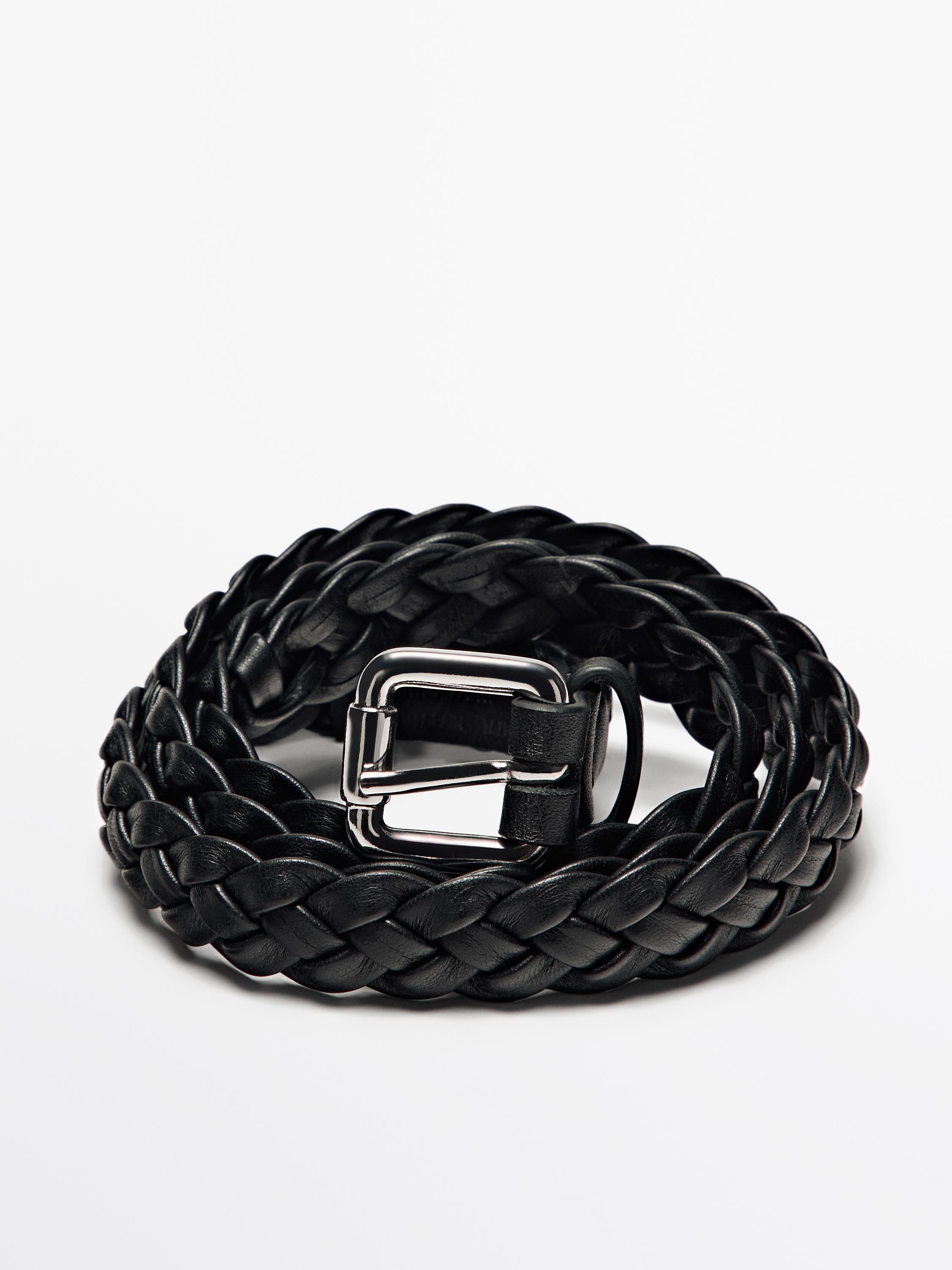 Braided nappa leather belt